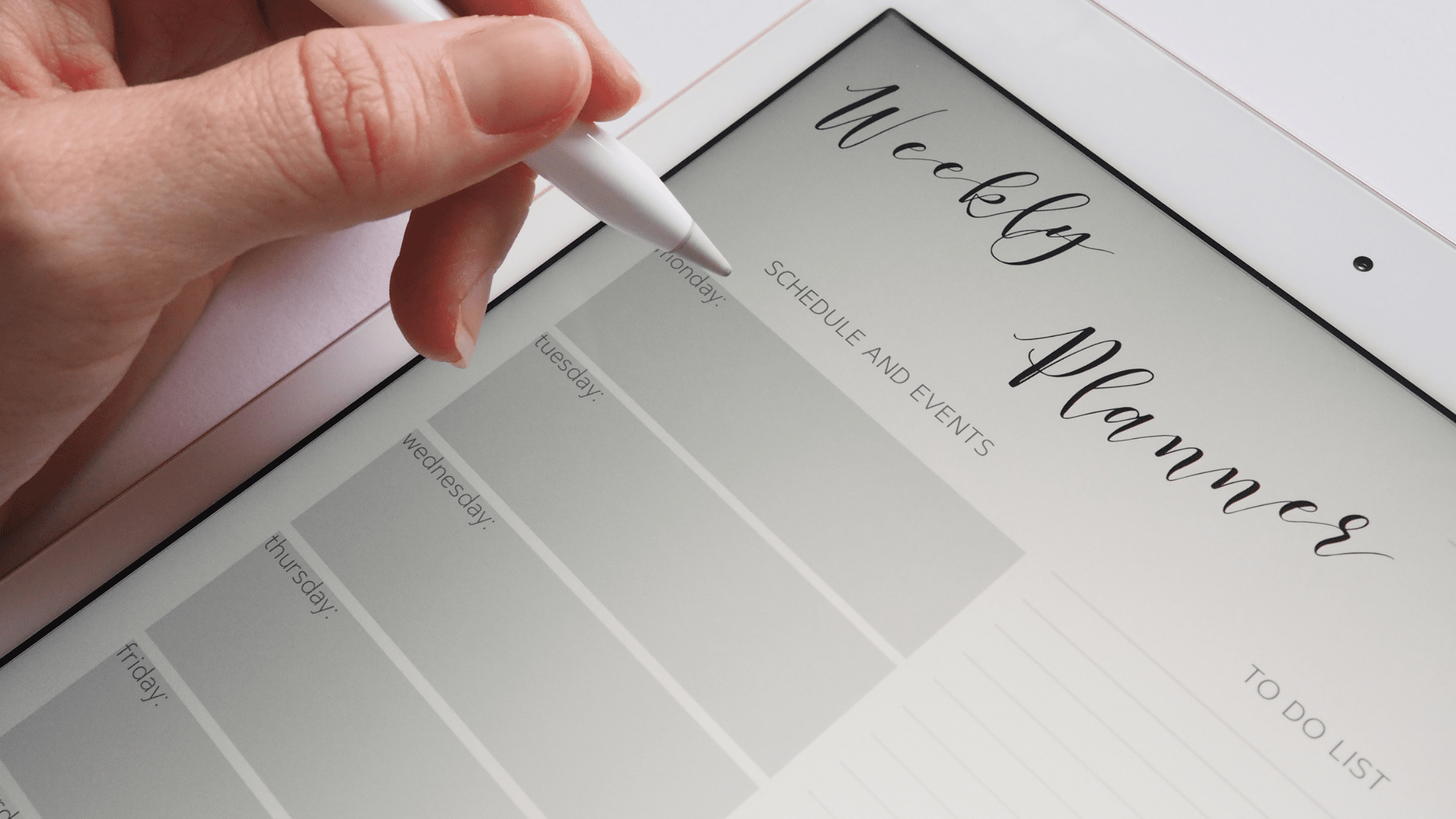 Empty weekly planner for USMLE Step 1 study schedule