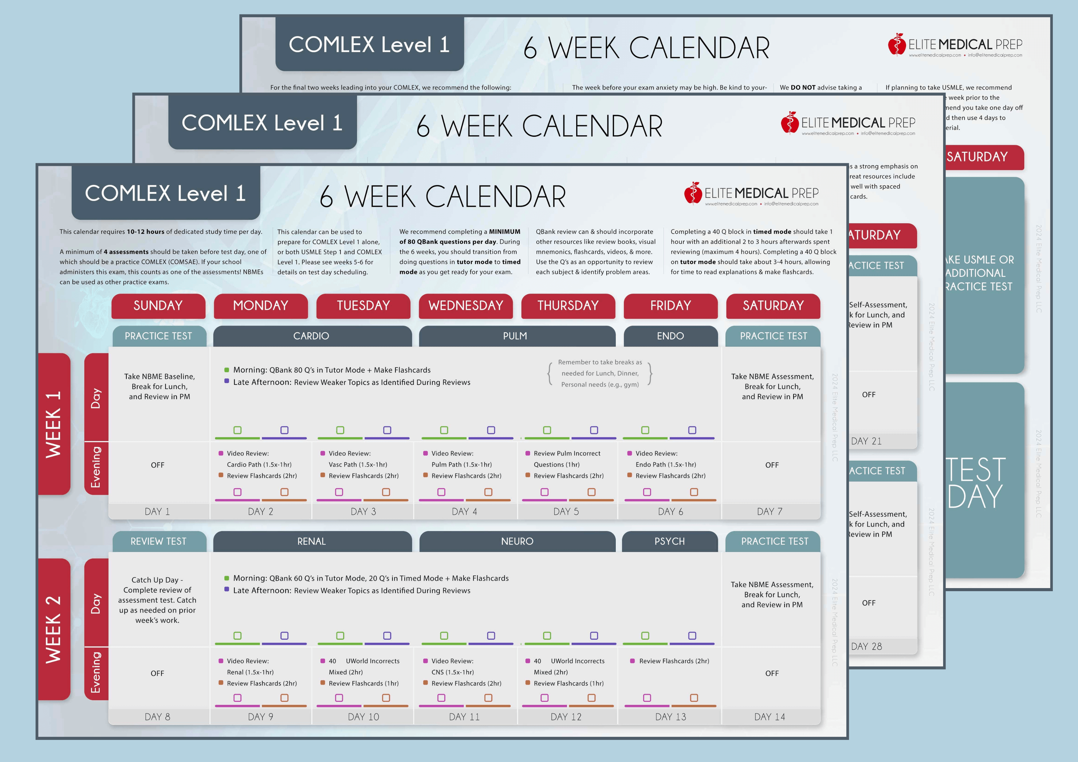 COMLEX Level 1 <br>6-Week Study Planner
