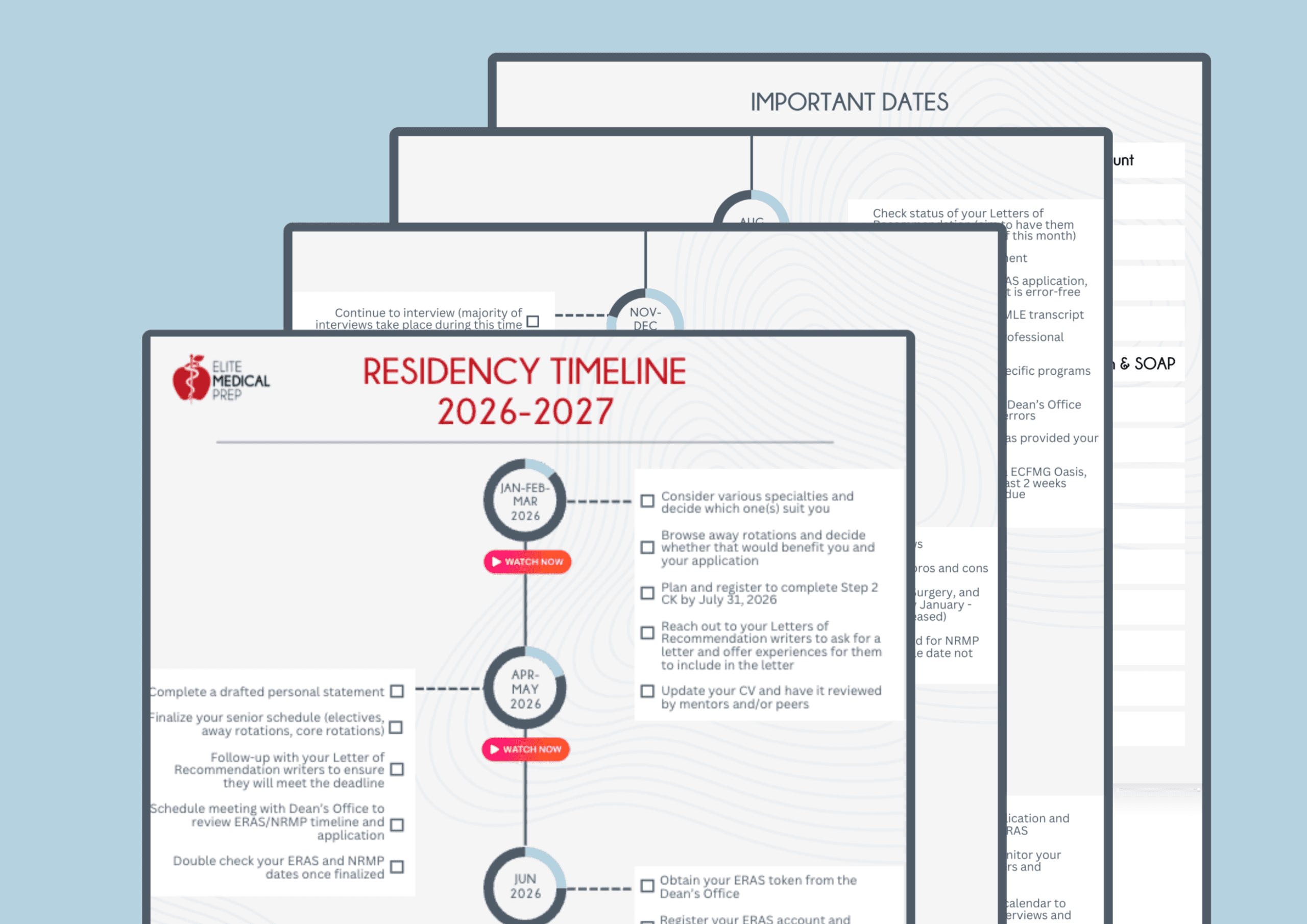 2026-2027 Match Cycle Residency Application Timeline